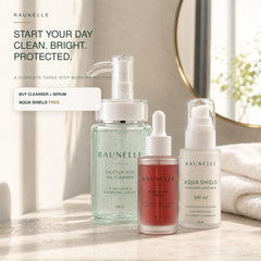 Raunelle three-step morning skincare routine
